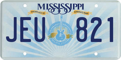 MS license plate JEU821