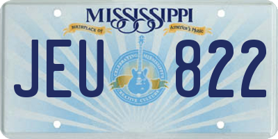 MS license plate JEU822