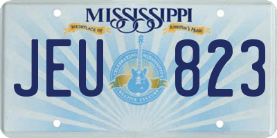 MS license plate JEU823