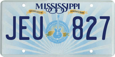 MS license plate JEU827