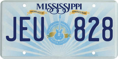 MS license plate JEU828