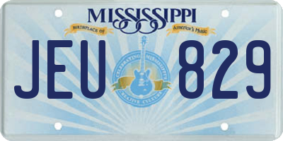 MS license plate JEU829