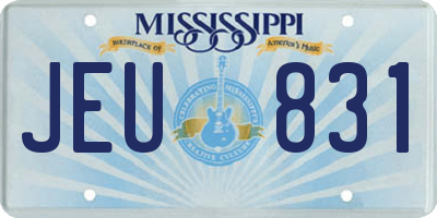 MS license plate JEU831