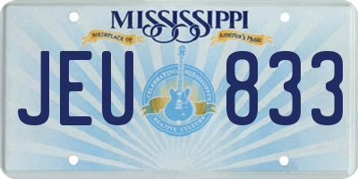 MS license plate JEU833