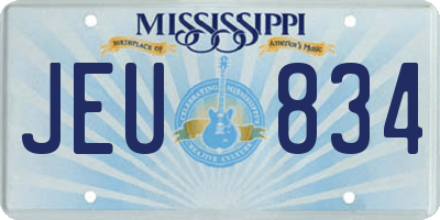 MS license plate JEU834