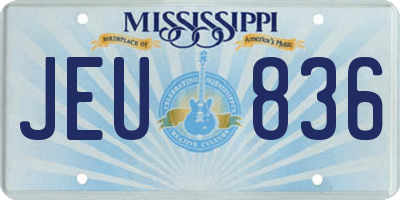 MS license plate JEU836