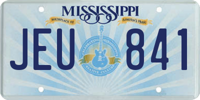 MS license plate JEU841