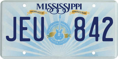 MS license plate JEU842
