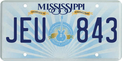 MS license plate JEU843