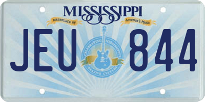 MS license plate JEU844