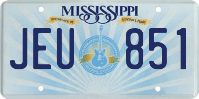 MS license plate JEU851
