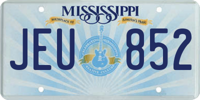 MS license plate JEU852