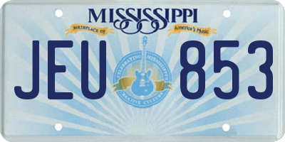 MS license plate JEU853