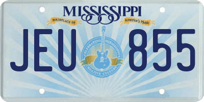 MS license plate JEU855