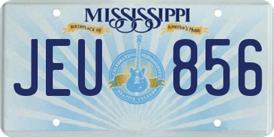 MS license plate JEU856