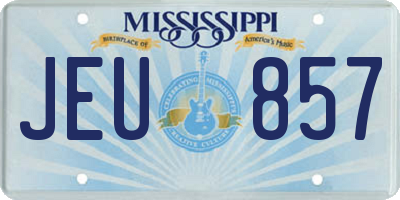 MS license plate JEU857