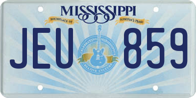 MS license plate JEU859