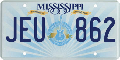 MS license plate JEU862