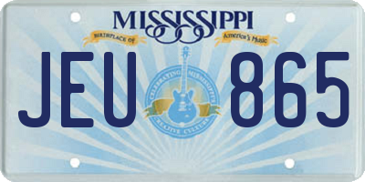 MS license plate JEU865
