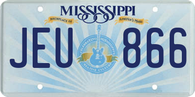 MS license plate JEU866