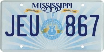 MS license plate JEU867