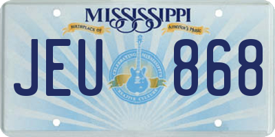 MS license plate JEU868