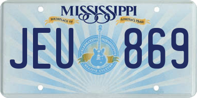 MS license plate JEU869