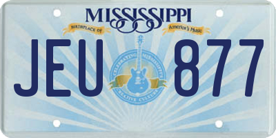 MS license plate JEU877