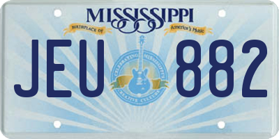 MS license plate JEU882