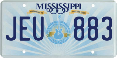 MS license plate JEU883