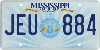MS license plate JEU884