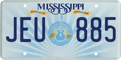 MS license plate JEU885