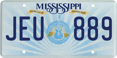 MS license plate JEU889