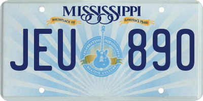 MS license plate JEU890