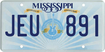 MS license plate JEU891