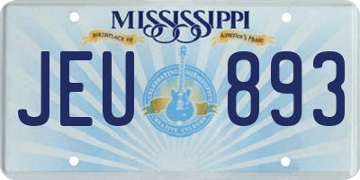 MS license plate JEU893
