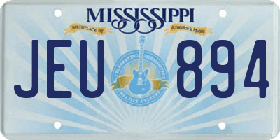 MS license plate JEU894