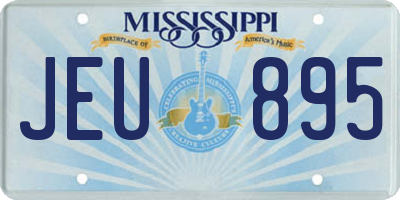 MS license plate JEU895