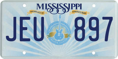 MS license plate JEU897