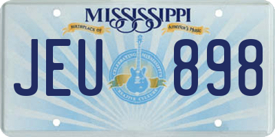 MS license plate JEU898