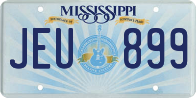 MS license plate JEU899