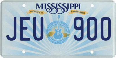 MS license plate JEU900