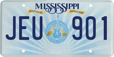 MS license plate JEU901