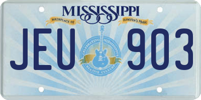 MS license plate JEU903