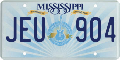 MS license plate JEU904