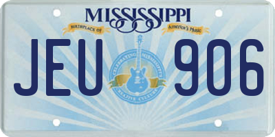 MS license plate JEU906