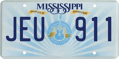 MS license plate JEU911