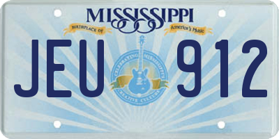 MS license plate JEU912