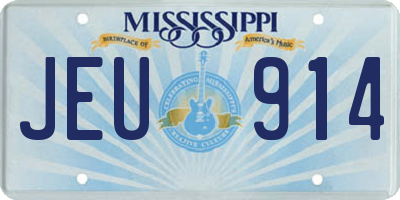 MS license plate JEU914