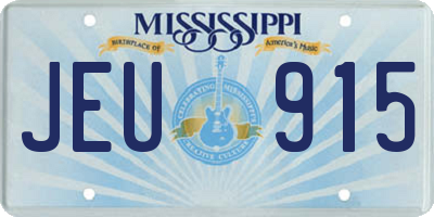 MS license plate JEU915